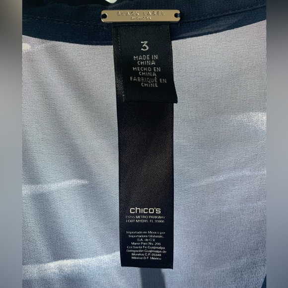 CHICO’S (Size 3) Black Label Sheer Blouse - Picture 2 of 4